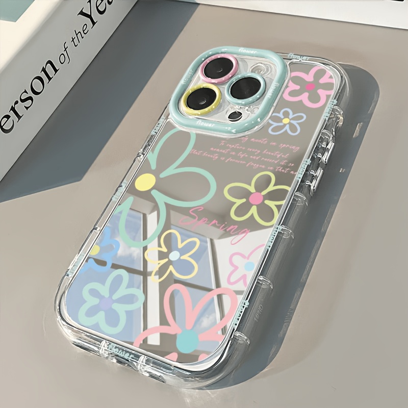 Phone Accessories For Girls - غطاء هاتف مزود بمرآة ووسادة هوائية