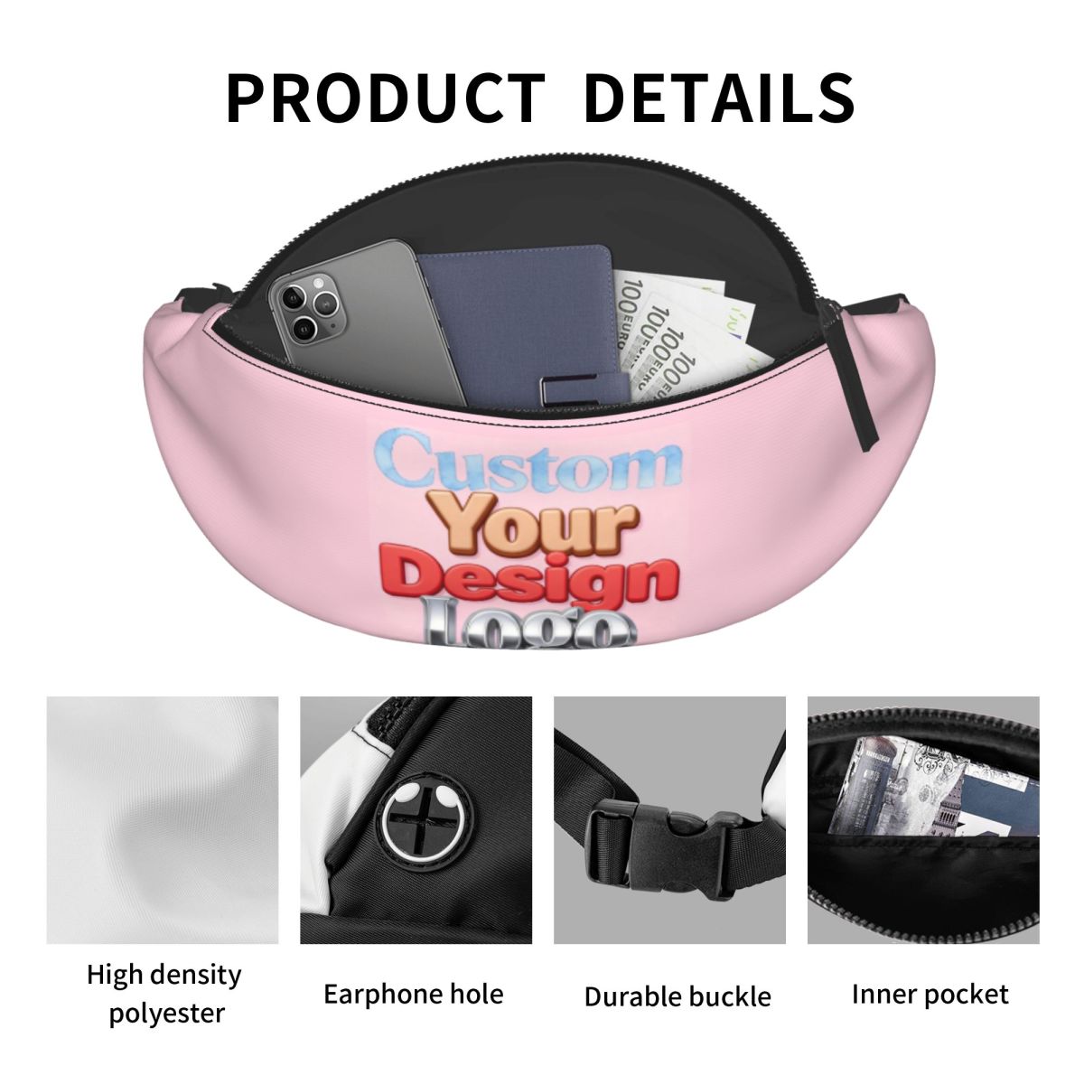 حقيبة خصر مخصصة بتصميمك الخاص  - مراجعة Phone Accessories Logo Design وسعره