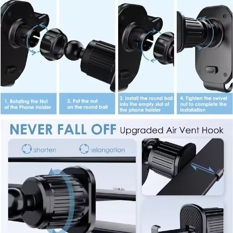 حامل هاتف عالمي للسيارة بقاعدة - مراجعة Phone Accessories Hooks وسعره