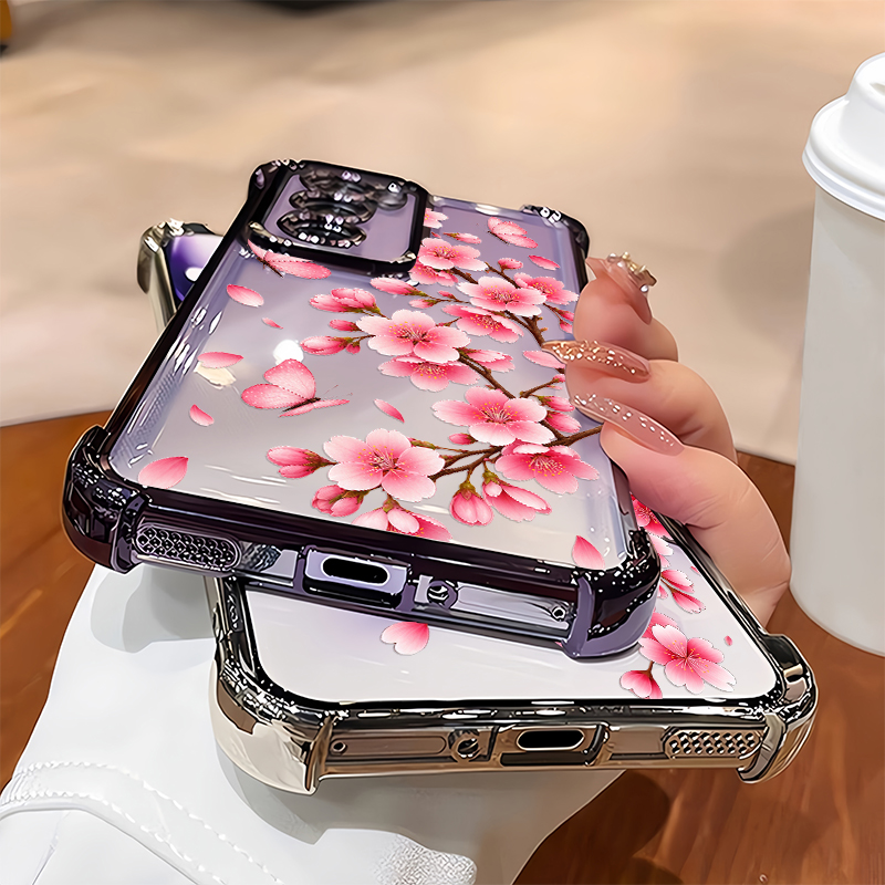 غطاء هاتف بنقشة زهور الخوخ الو - مراجعة Oppo Reno 12 وسعره